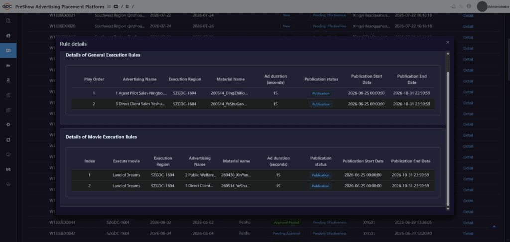 GAP Digital Cinema Pre-Show Advertising Management Platform